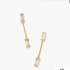 Kendra Scott Juliette Gold Drop Earrings in White CZ